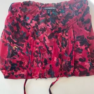 EXPRESS SHEER TOP SZ XSMALL VINTAGE CLASSIC 3/4 sleeves. Rag tag vintage look